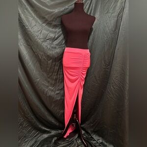 Draped Ruched Maxi Skirt